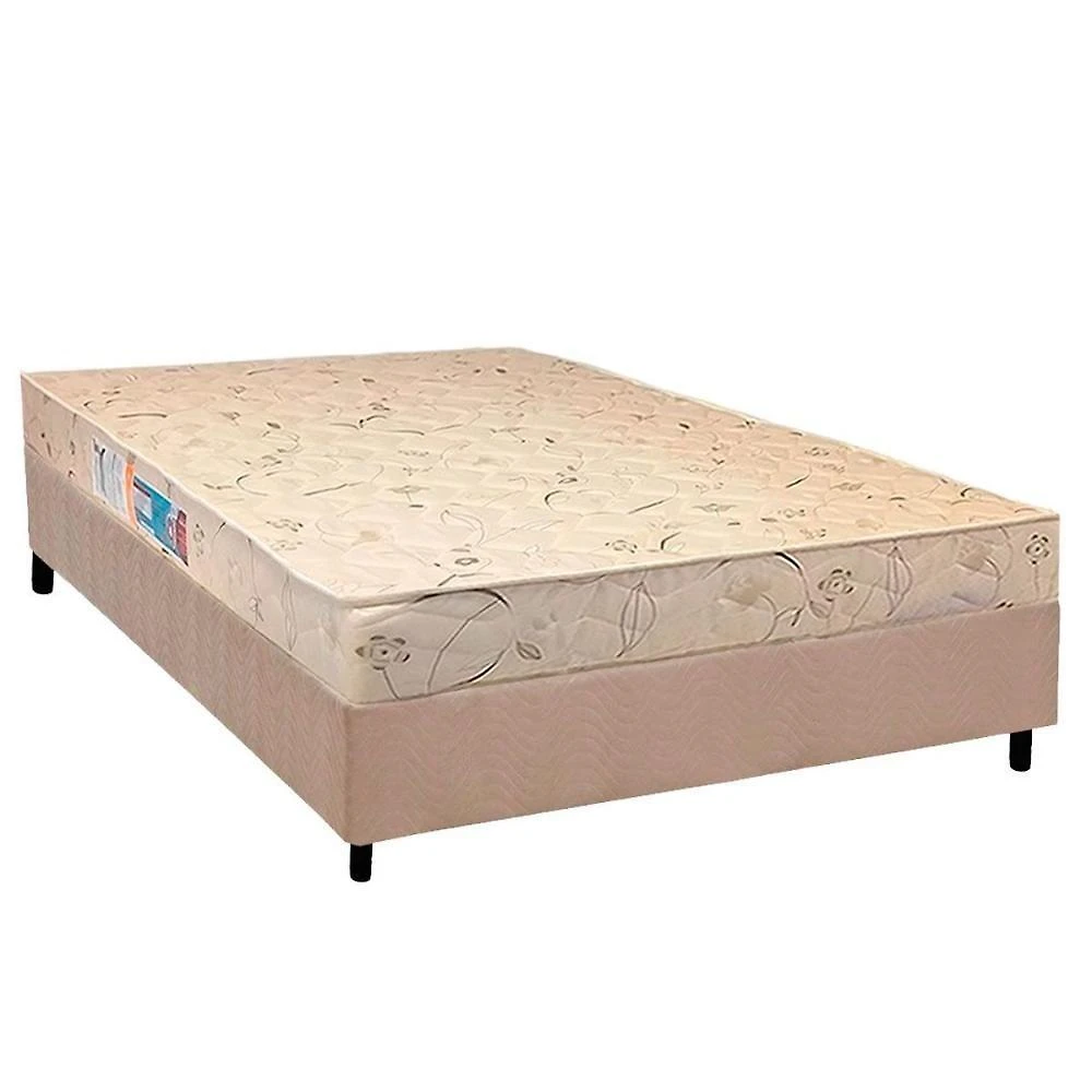 Conjunto Box Casal: Colchão Espuma Luckspuma D26 Serene + Base Crc Suede Clean(138x188)