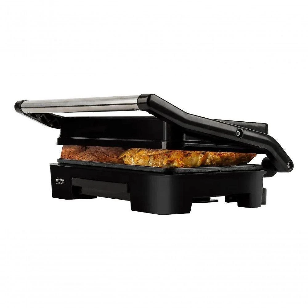 Grill Elétrico Asteria Compact Multifunções 900W inox-preto 110V