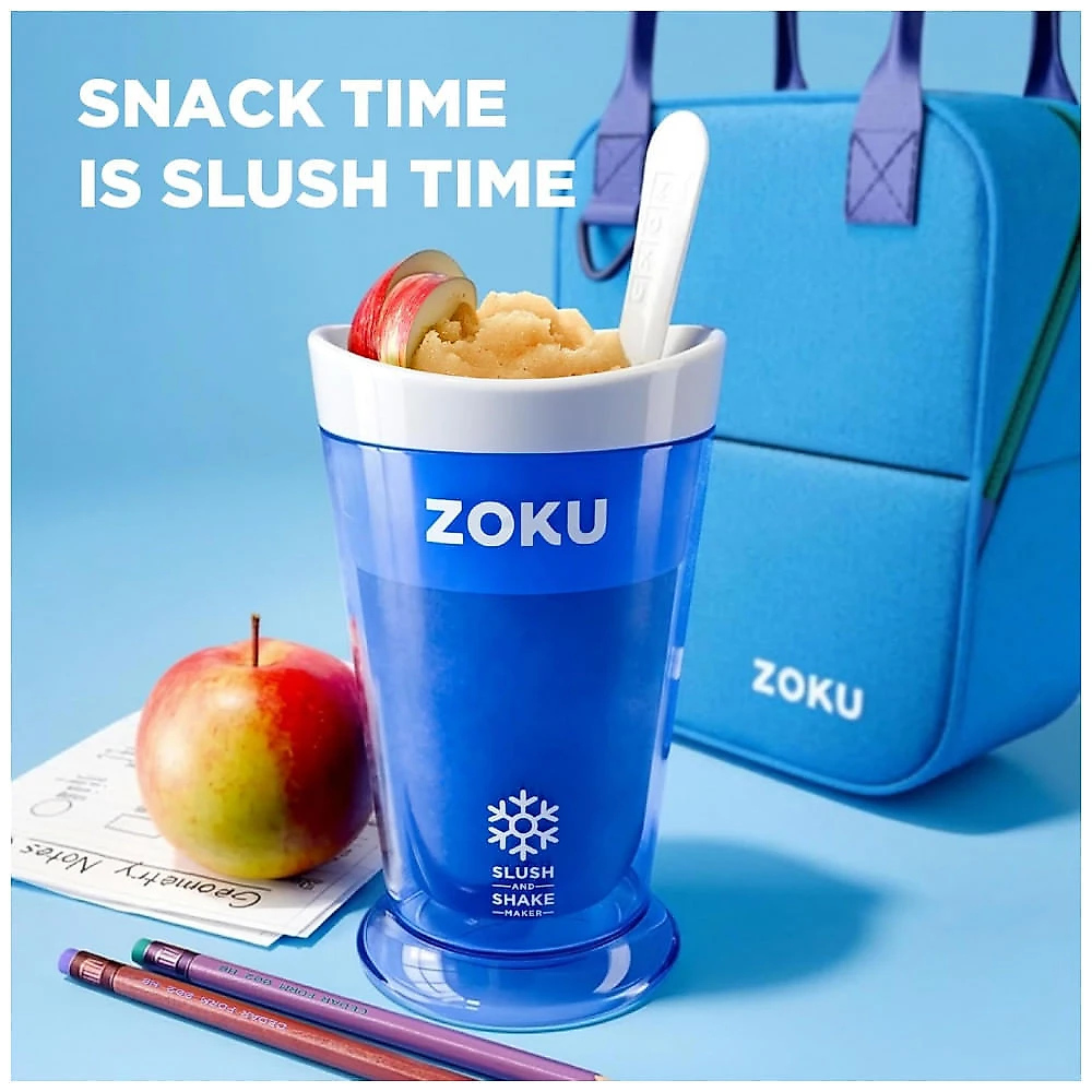 Kit 2 Copos de Raspadinha ZOKU Frozen Vermelho Azul Sistema Gel 7 Minutos 240ml