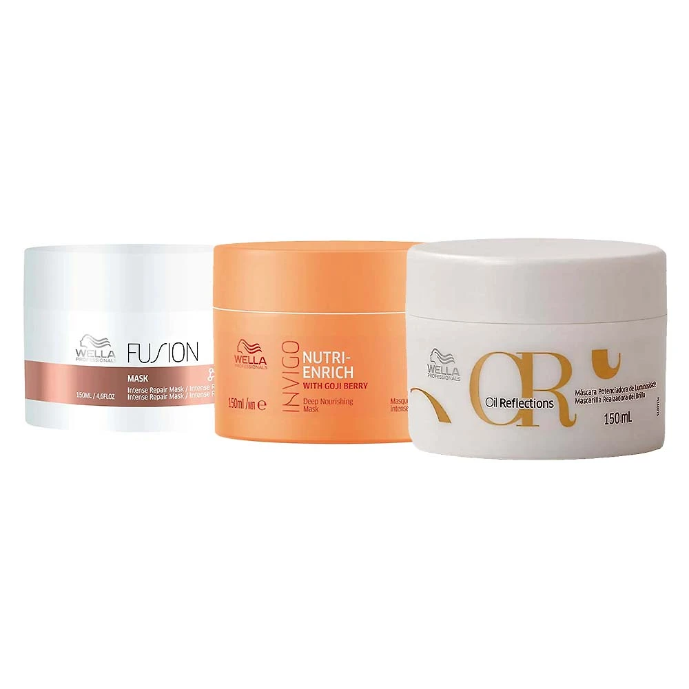 Wella Professionals Kit com 3 Máscara - Oil Reflections + Fusion + Invigo
