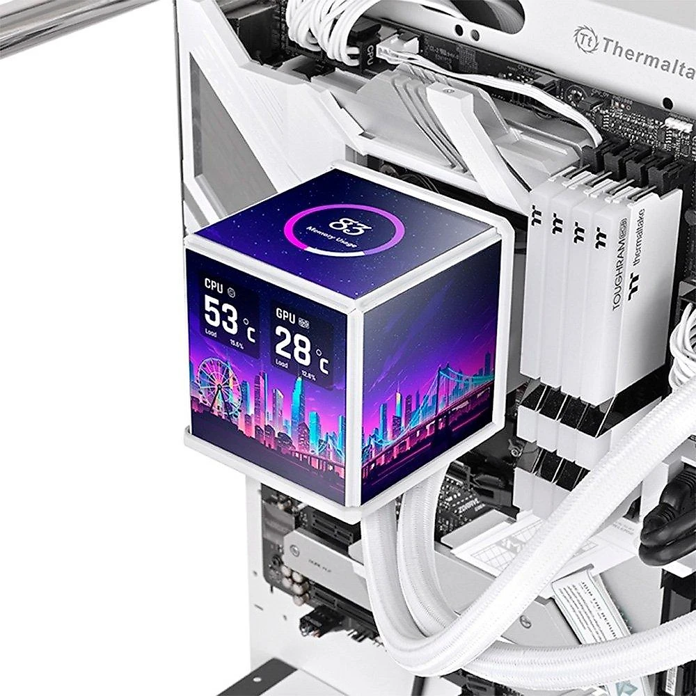 Water Cooler Thermaltake Minicube 360 Ultra ARGB Sync Snow Edition, 360mm, Quad-LCD, All-in-One, Branco - CL-W482-PL12SW-A