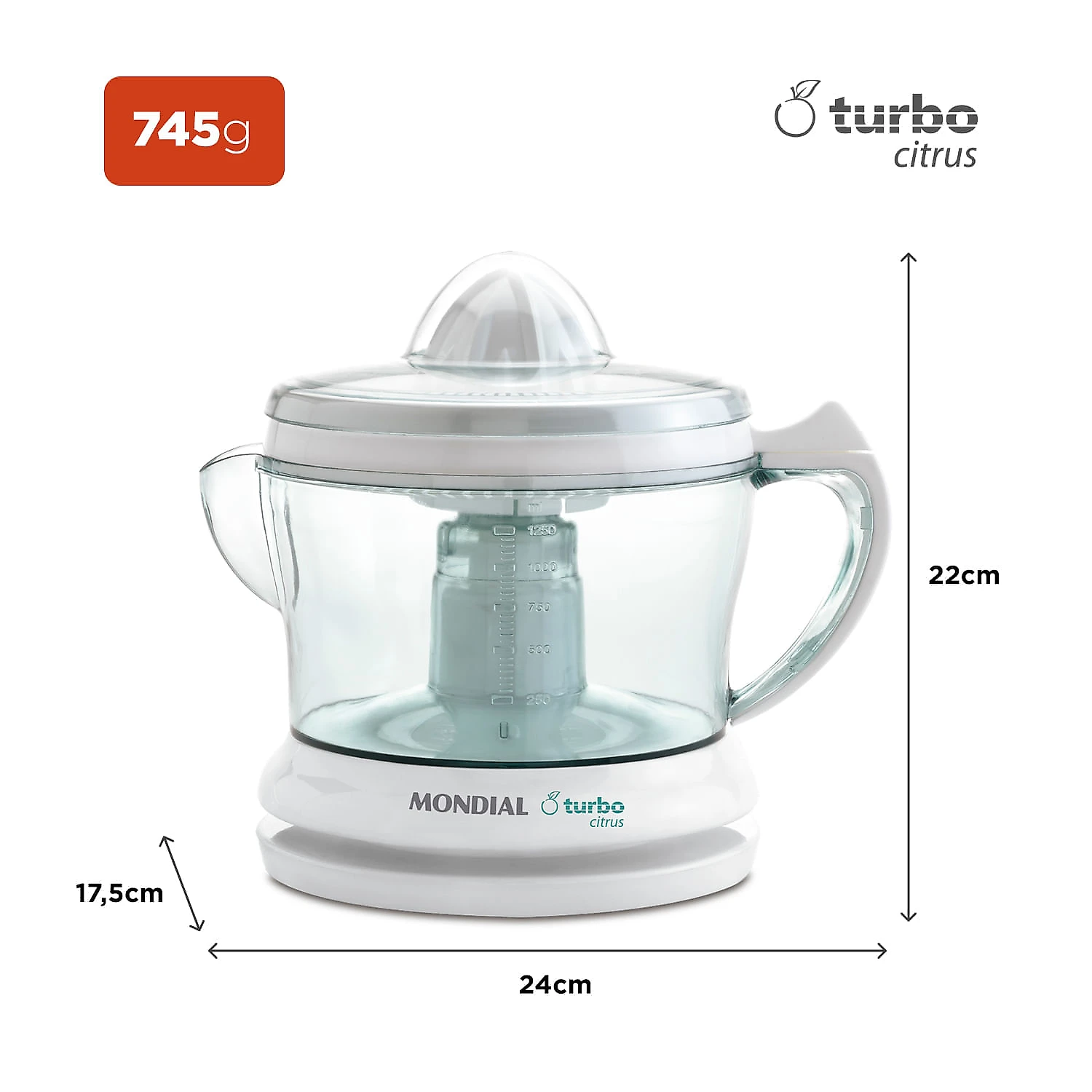 Espremedor Mondial Turbo Citrus E-01 ESPREMEDOR-127V-BRANCO/VERDE