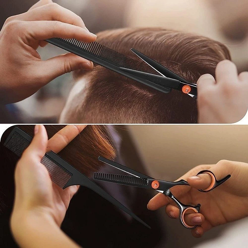 Kit Profissional De Cabeleireiro Tesoura 6 Polegadas Aço Inoxidável Ferramentas De Estilo