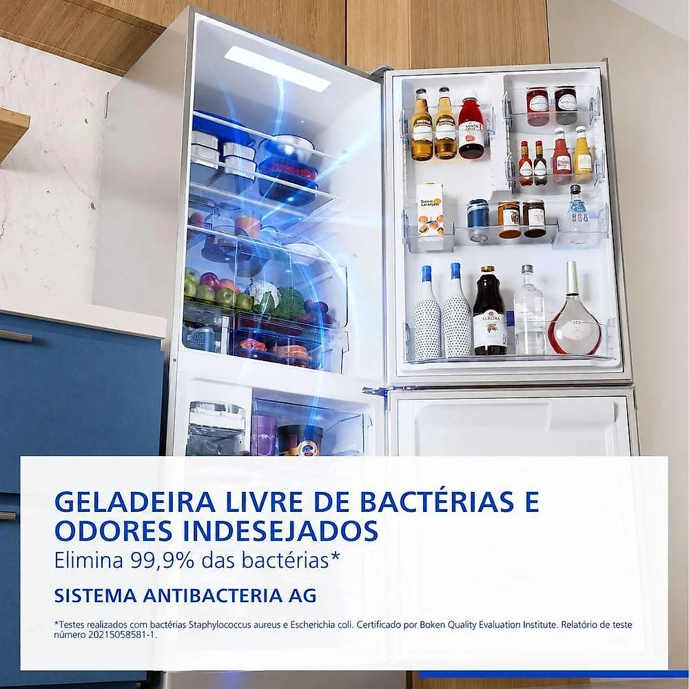 Geladeira Panasonic Duplex Frost Free Inverter 475L NR-BB64PV2XC Cinza Bivolt