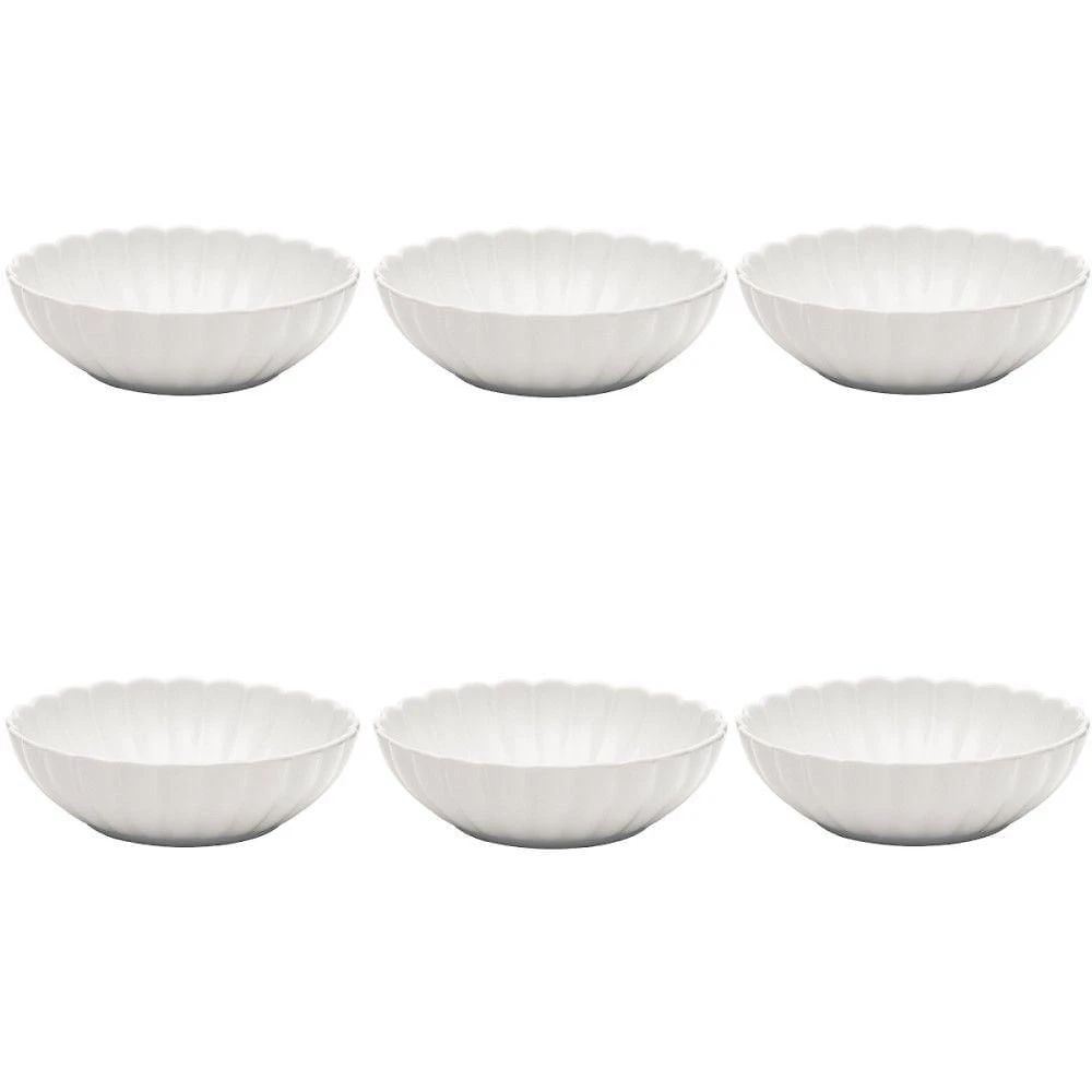 Conjunto de Pratos Fundos Flora Camélia 6 Peças Porcelana Off White Oxford