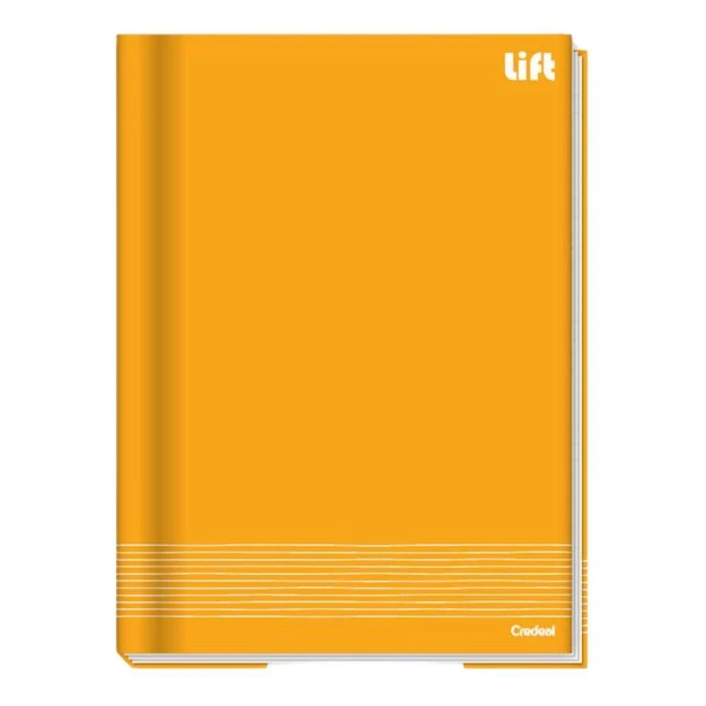 Caderno Brochura Capa Dura Universitário Lift 96 Folhas Credeal Amarelo