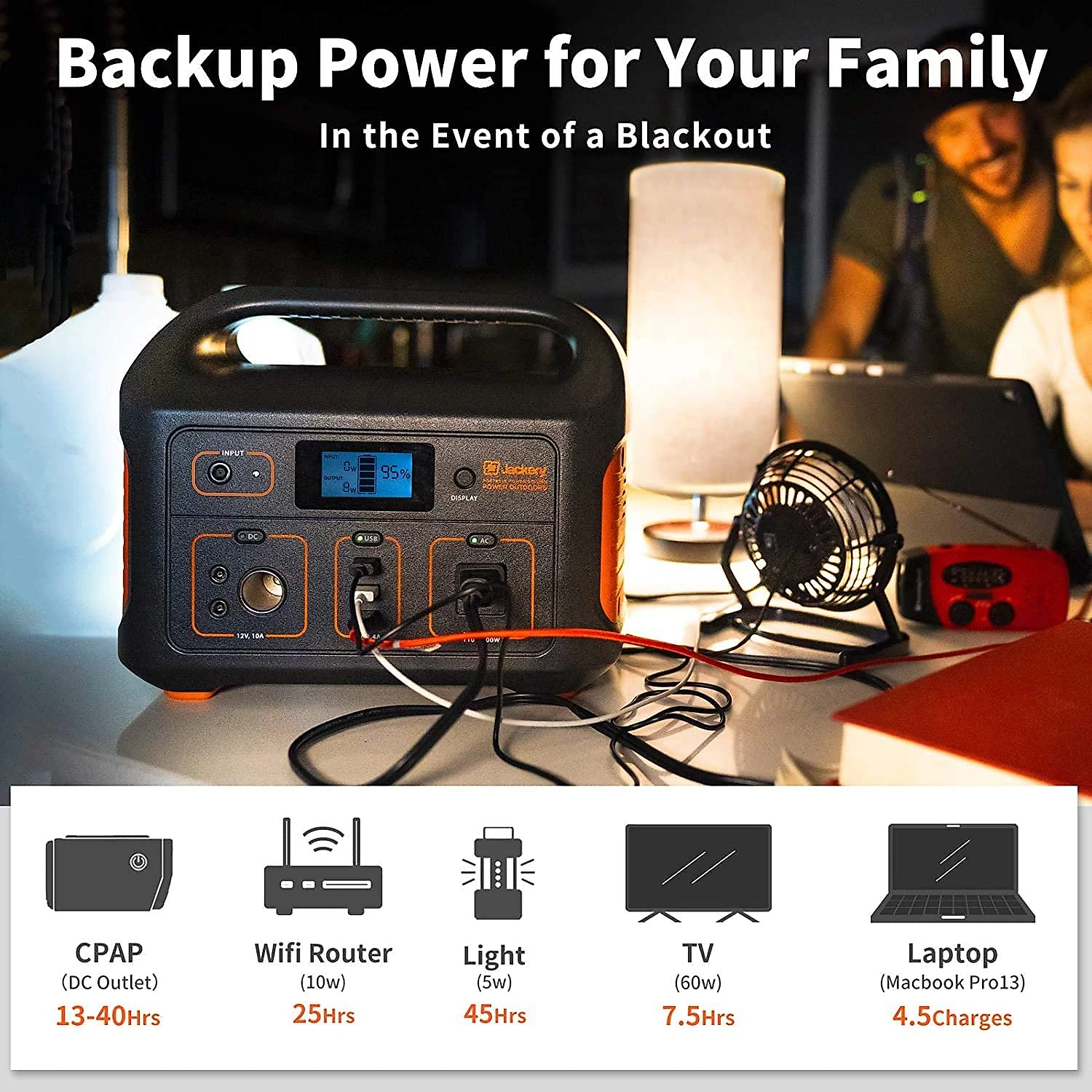 Jackery Gerador/Acumulador de energia Elétrico/Solar, c/ USB, portátil, 100W, 110V, 1000W, c/ 1 tomada.