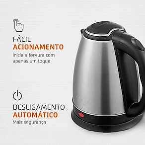 Chaleira Elétrica Mondial Pratic CE-06 com Capacidade de 2L - Inox 110V