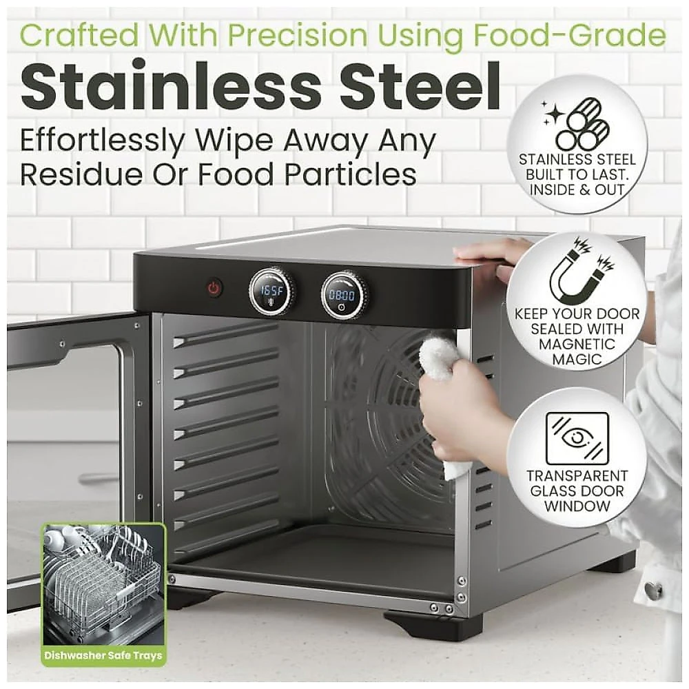 Desidratador de Alimentos Septree Preto Cavaleiro 8 Bandejas Inox Digital 120V