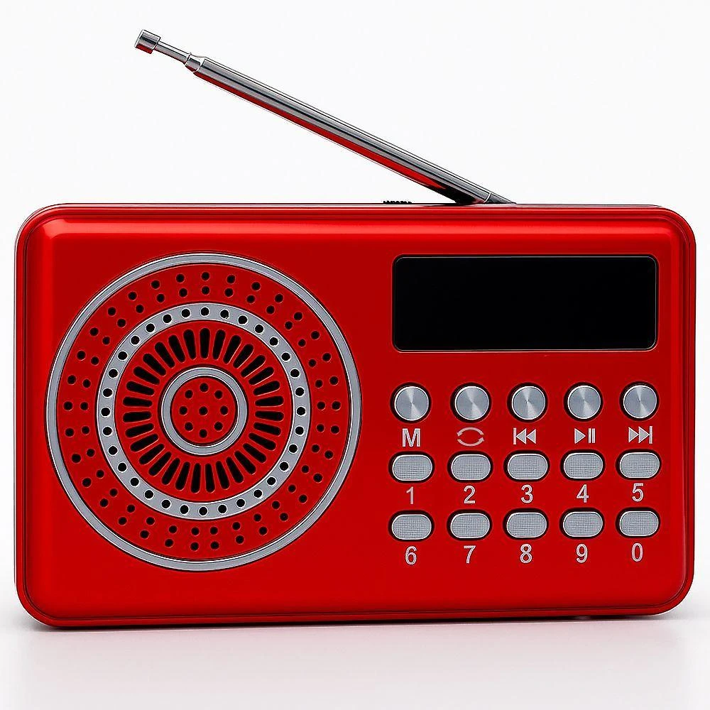 Rádio Portátil Recarregável sem Fio Draik com Bluetooth, USB, TF e Entrada Auxiliar P2 AM-FM