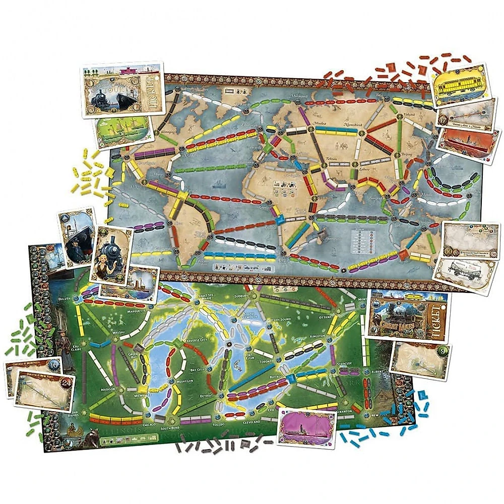 Ticket to Ride Rails e Sails Jogo de Tabulheiro Divertido para Família para Crianças a partir de 10 Anos