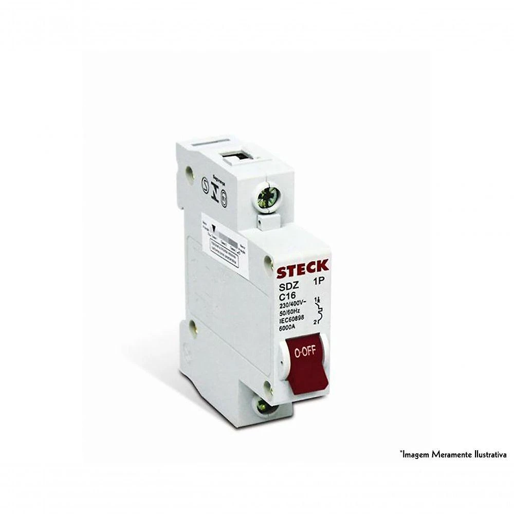 Disjuntor Steck Unip Serie Sd61 D 10A Curva C 3Ka