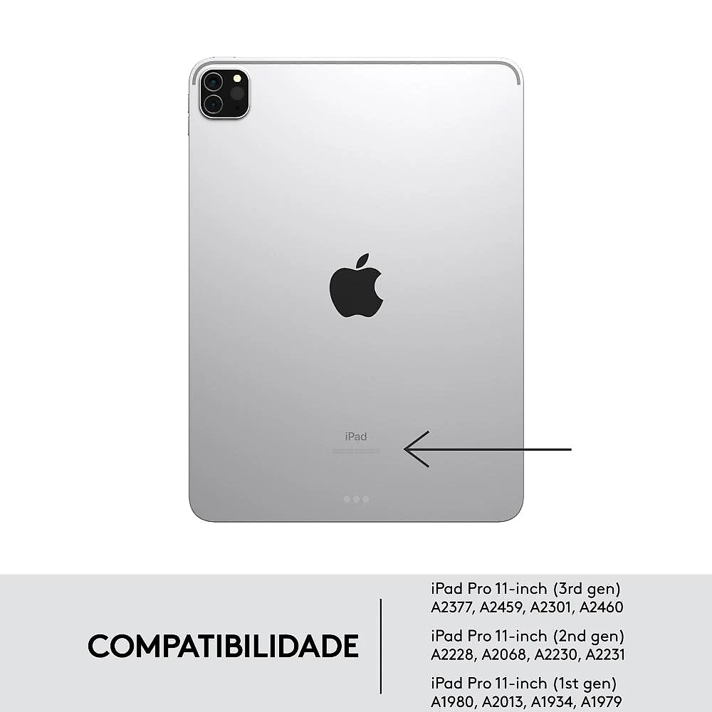 Capa Teclado para iPad Pro 11” (1ª, 2ª e 3ª geração), Logitech Combo Touch