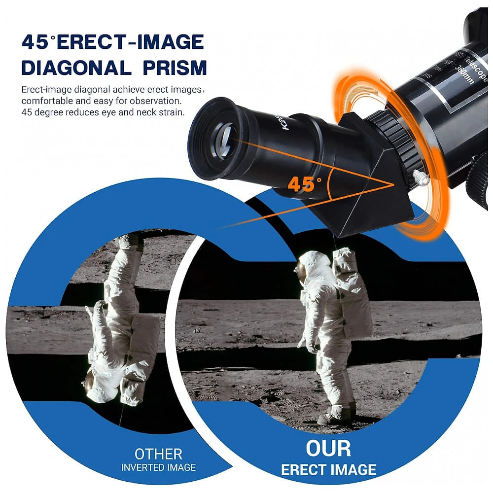 Miniatura Telescópio Astronômico 15x180 com Tripé Ajustável e Adaptador de Celular, ESSLNB 36070, Azul