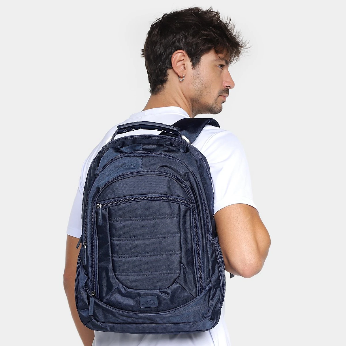 Miniatura Mochila Olympikus com Cabo de Aço 21L Azul Escuro