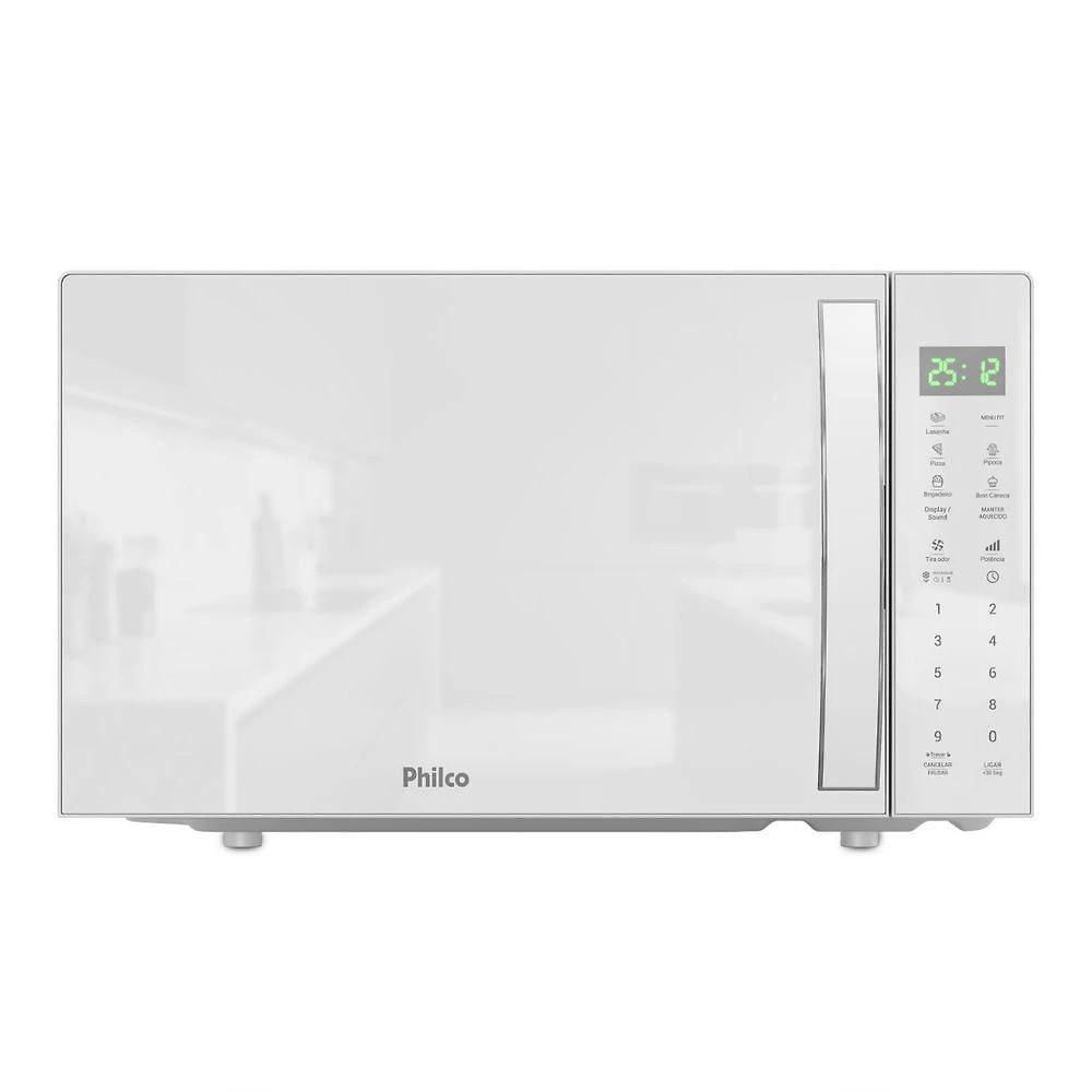 Micro-ondas de Bancada Philco PMO31B 28L 1100W com Descongelar e Tira Odor e Branco 110V