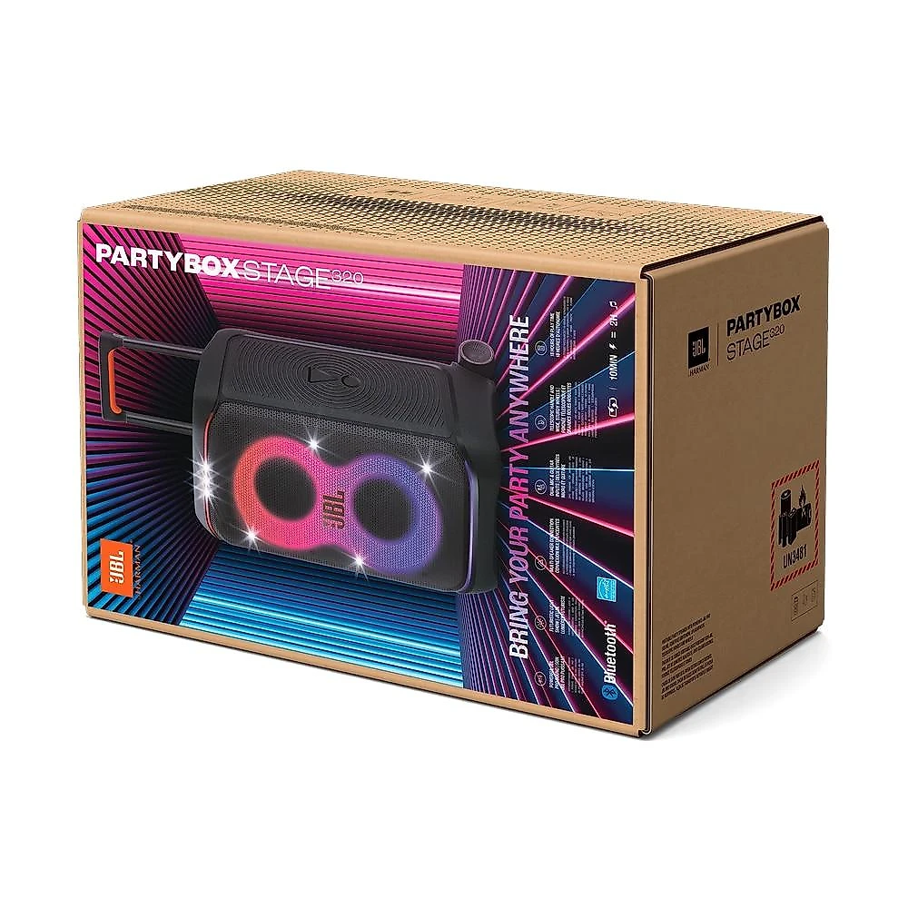 JBL PartyBox Stage 320, Caixa de Som Bluetooth, Preto