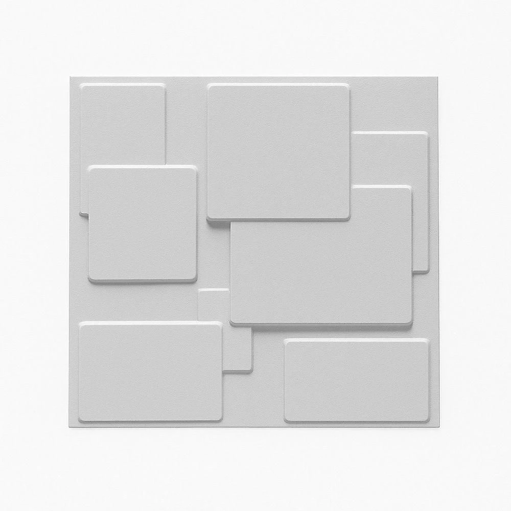 Kit Placa de Revestimento de Parede 3D Cadre Decorativa 10 Unidades 25 cm X 25 cm em PVC OEM