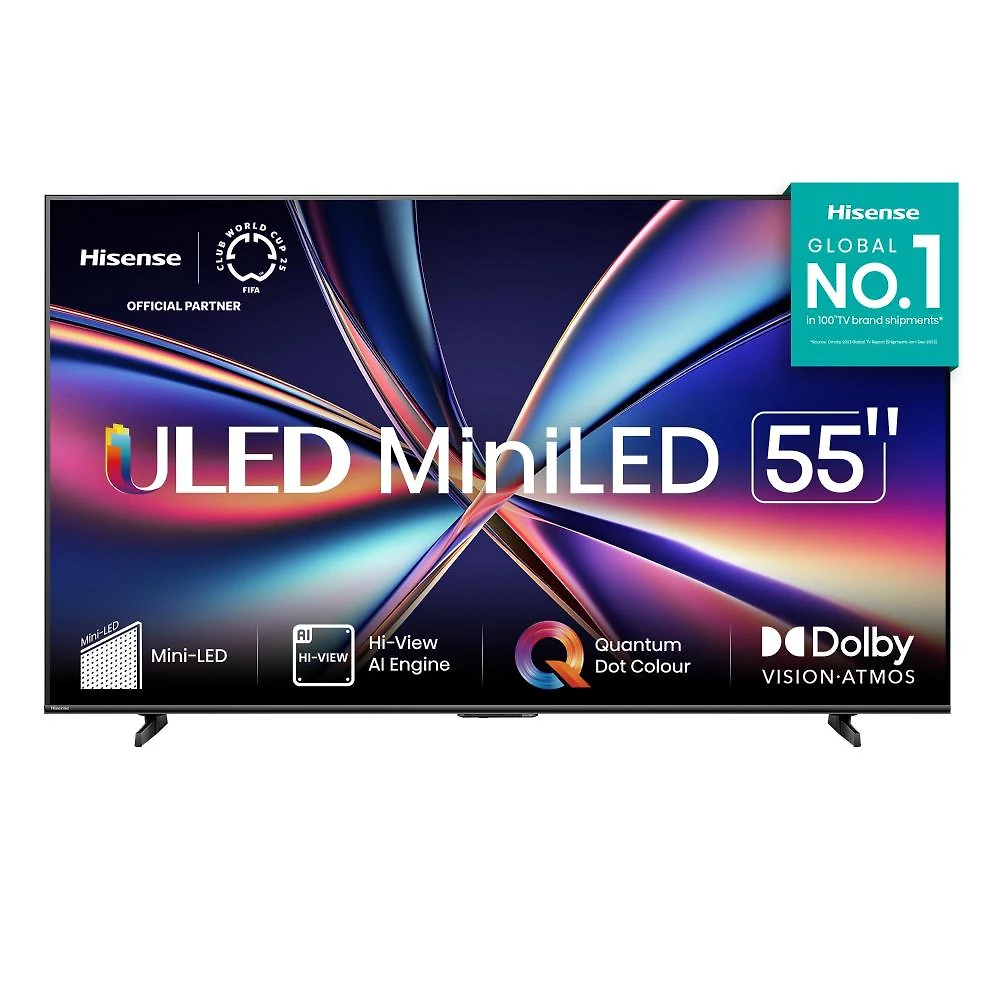 Smart tv 55” 4k uhd hisense 55u6qv mini led 60hz vidaa dolby vision