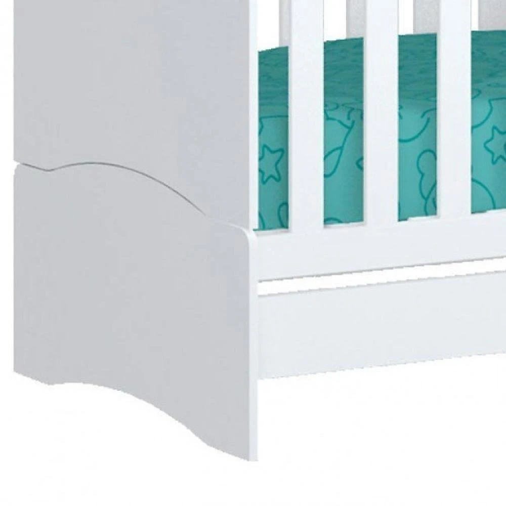 Quarto de Bebê com 1 Guarda Roupa 1 Cômoda e Berço 3 em 1 Abracadabra Espresso Móveis Branco