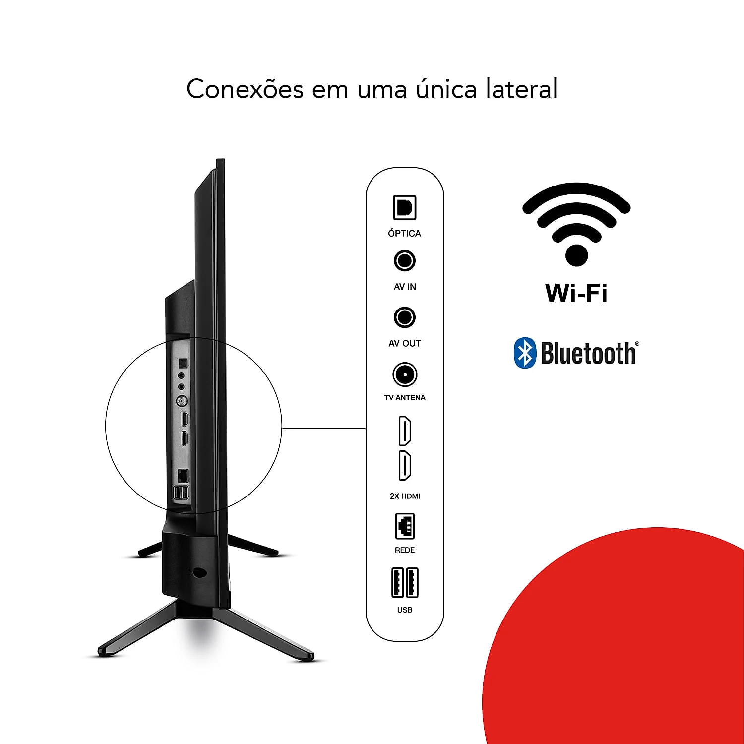 Smart TV AIWA 32” Android HD Borda Ultrafina HDR10 Dolby Áudio AWS-TV-32-BL-02-A TV 32 ANDROID BORD INF AWS-TV-32-BL-02-A