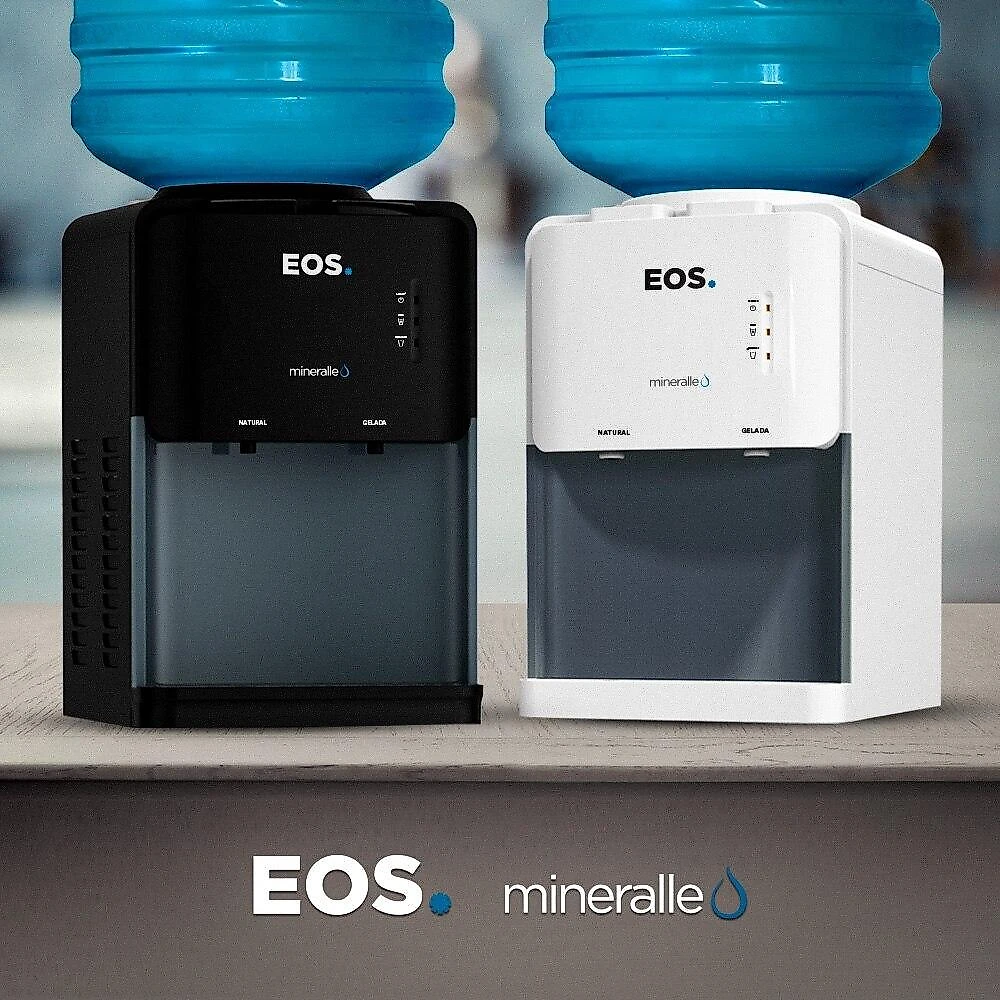 Bebedouro de Mesa para Garrafão EOS Mineralle Compacto com Compressor Preto EBC03P 220V