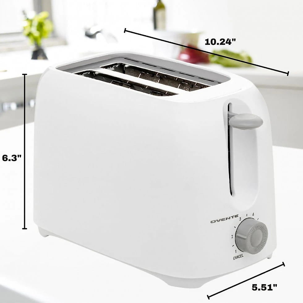 Torradeira Elétrica 2 Fatias com 6 Níveis de Tostagem e Bandeja de Migalhas Removível, 110V 700W, OVENTE TP2210WGY, Br...
