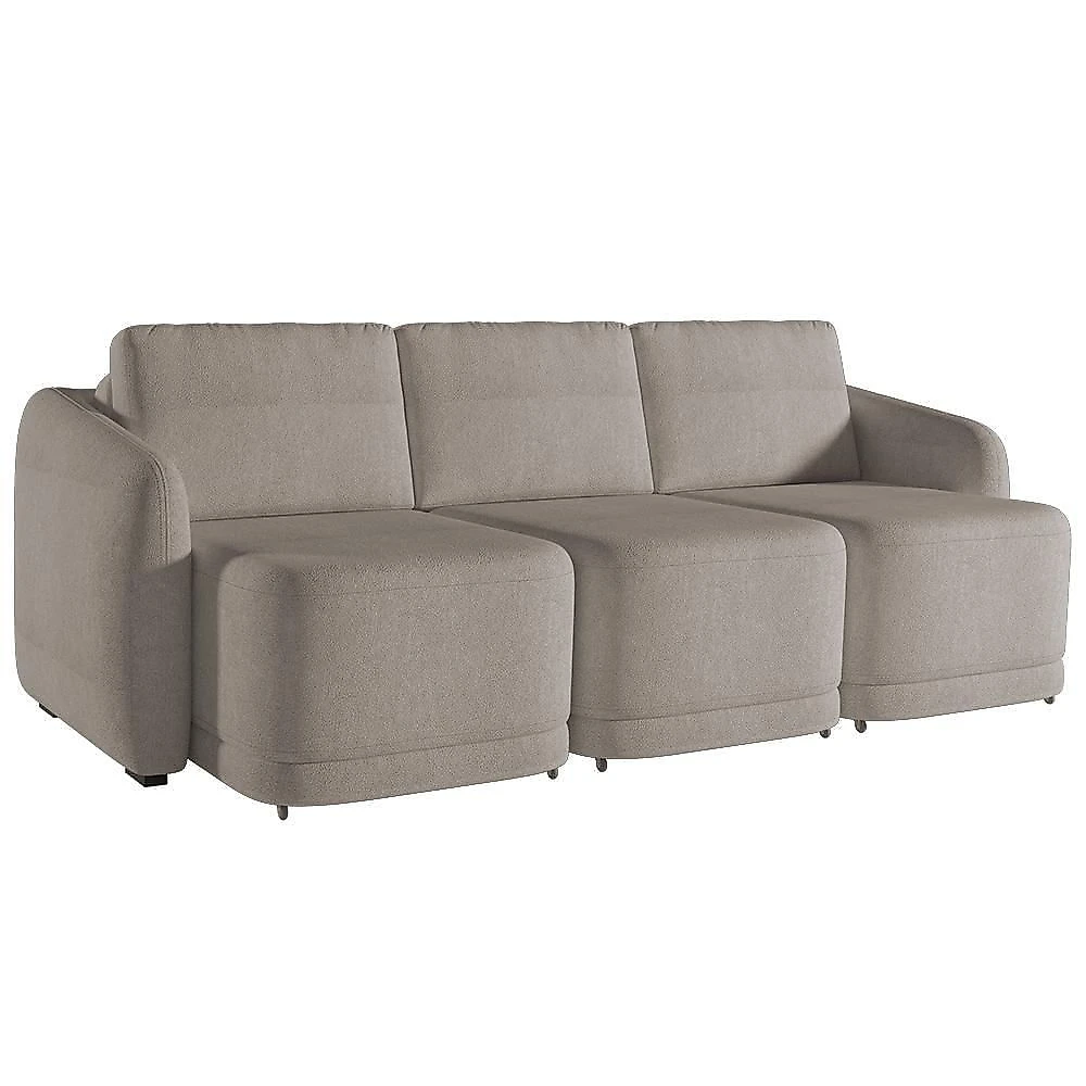 Sofá Cama Casal Para Sala 306cm Polska K04 Bouclê Bege Escuro - Mpozenato