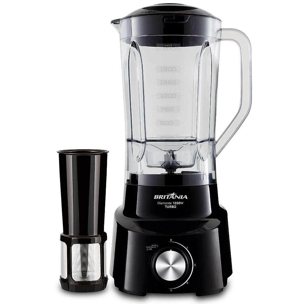 Liquidificador Britânia Diamante 800 1050W 2,6L 4 Velocidades Preto 220V