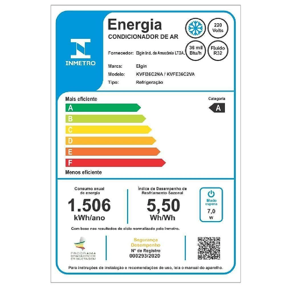 Ar-condicionado split cassete elgin eco inverter 36000 btus frio 220v kvfe36c2va
