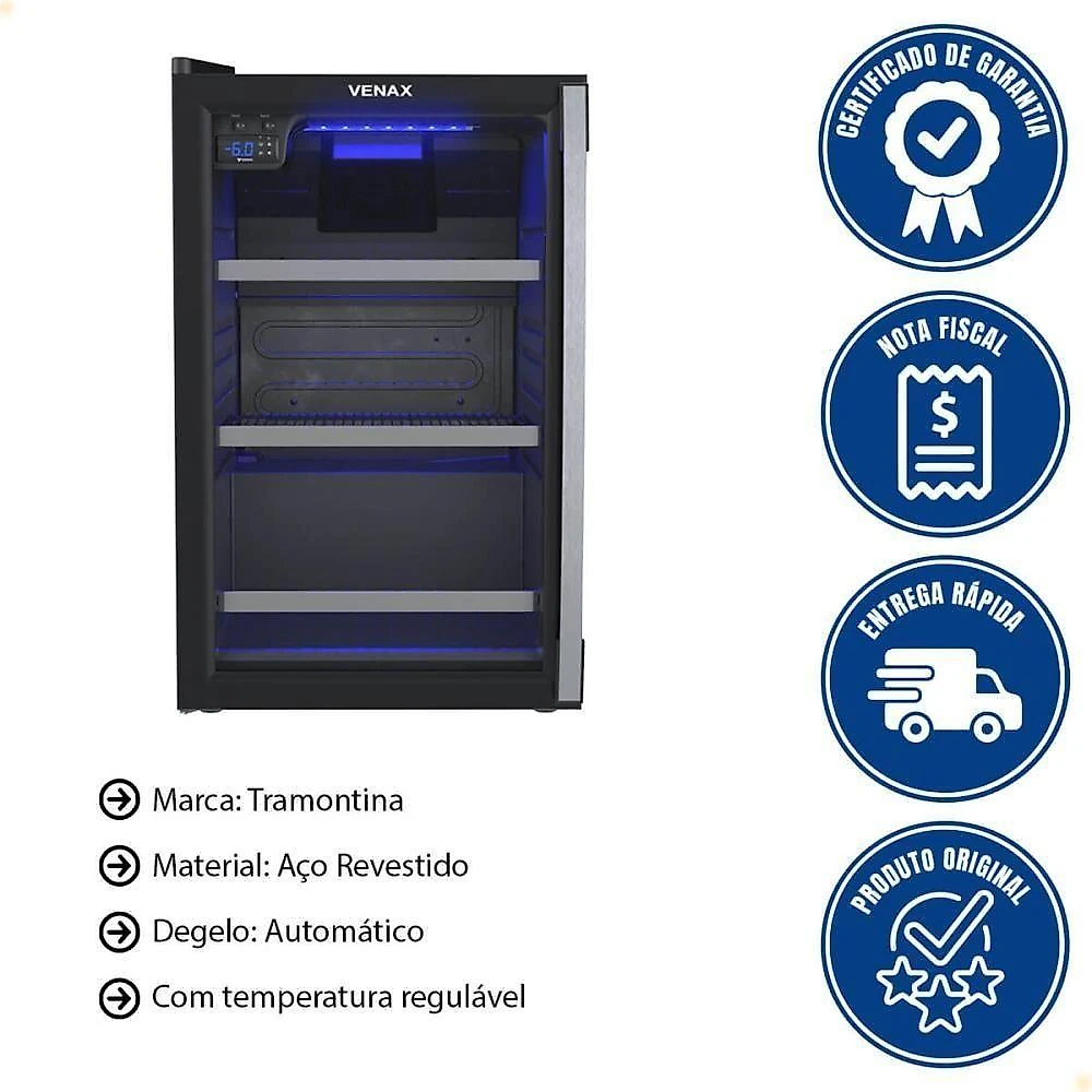 Cervejeira Venax 102 Litros Porta Invertida Preto Fosco 220V Expvbl102 37715
