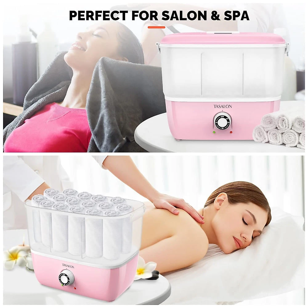 Aquecedor de Toalha Elétrico para Salão de Beleza até 8 Toalhas, 110V, TASALON, Branco e Rosa