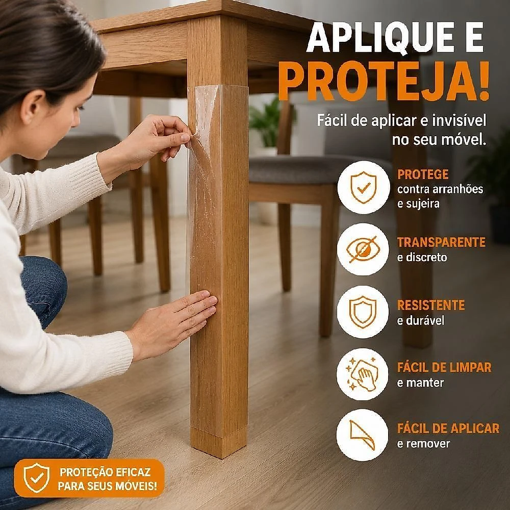 Adesivo Protetor para Móveis Transparente Plástico PVC 30 X 300cm