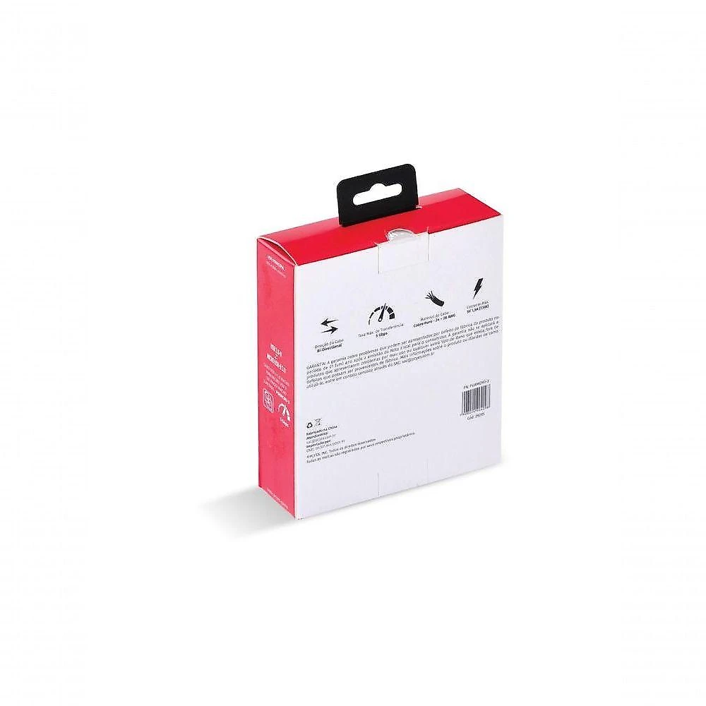 Cabo para HD Externo PUAMCM3-3 USB a 3.0 para Micro USB B 3.0 10 Pinos 3M Alta Durabilidade Pcyes