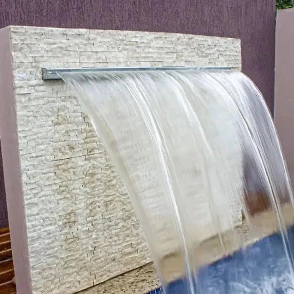 Cascata para Piscina de Embutir 140cm Aço Inox 304 Fibra de Vidro Sol e Água Piscinas