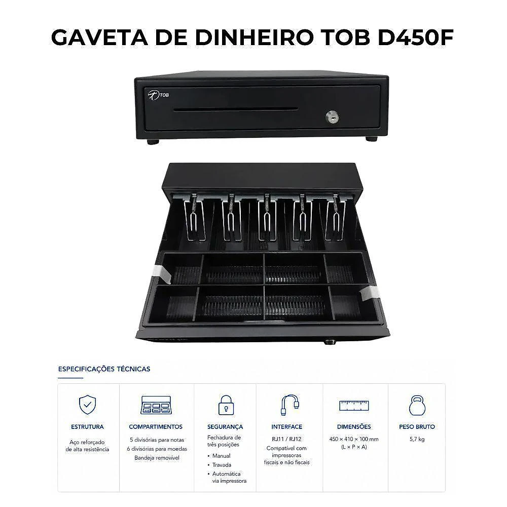 Computador All In One com Impressora de Cupom e Gaveta de Dinheiro All In One Touch 15" Intel N5095