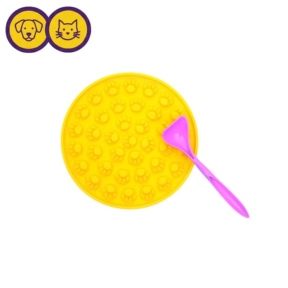 Brinquedo e comedouro lento lamb-lamb circulo amarelo para cães e gatos - amicus