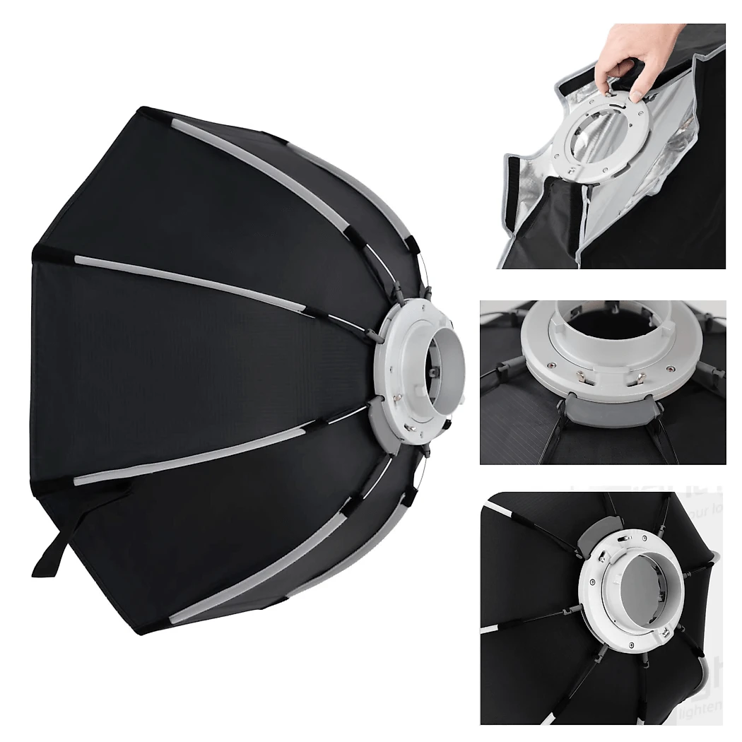 Softbox Octagonal RZD55 Bowens 55cm com Grade Montagem Rápida