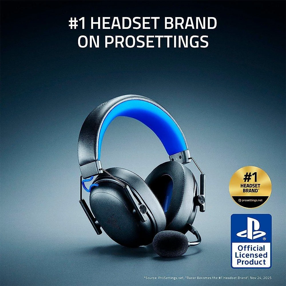 Headset Sem Fio Gamer Razer Blackshark V3 X HyperSpeed, PlayStation, Drivers 50mm, Preto - RZ04-05420400