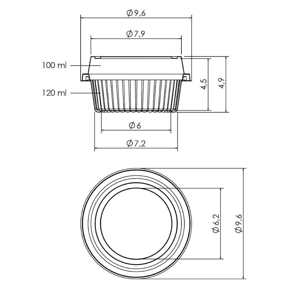 Embalagem para Alimentos G645 Super Resistente Transparente 120ml 300un Galvanotek