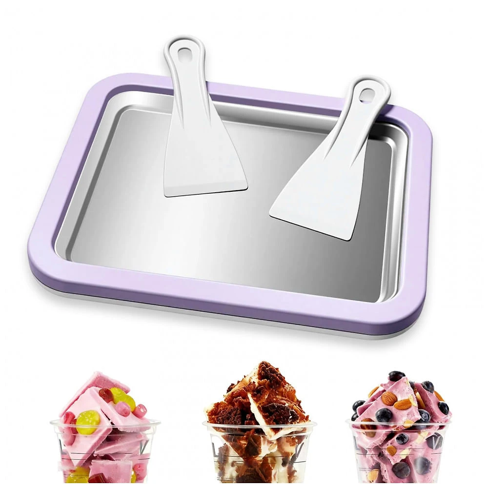 Leisuremix Máquina de Sorvete Instantâneo Rolado Kit com 2 Espátulas - DIY Sorvete Iogurte Sorbet Lavanda