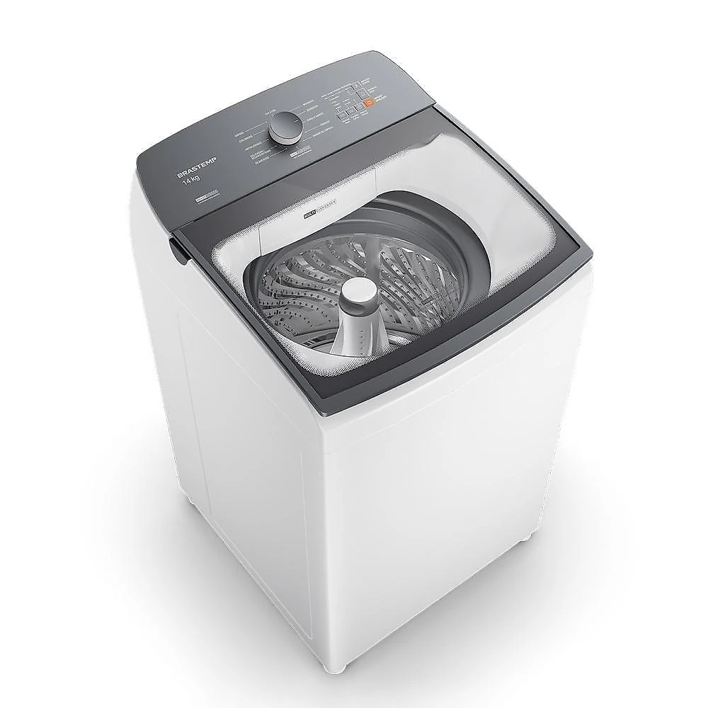 Máquina de Lavar Brastemp BWJ14AB 14kg Automática com Smart Sensor e Reduzir Tempo Branca 110V