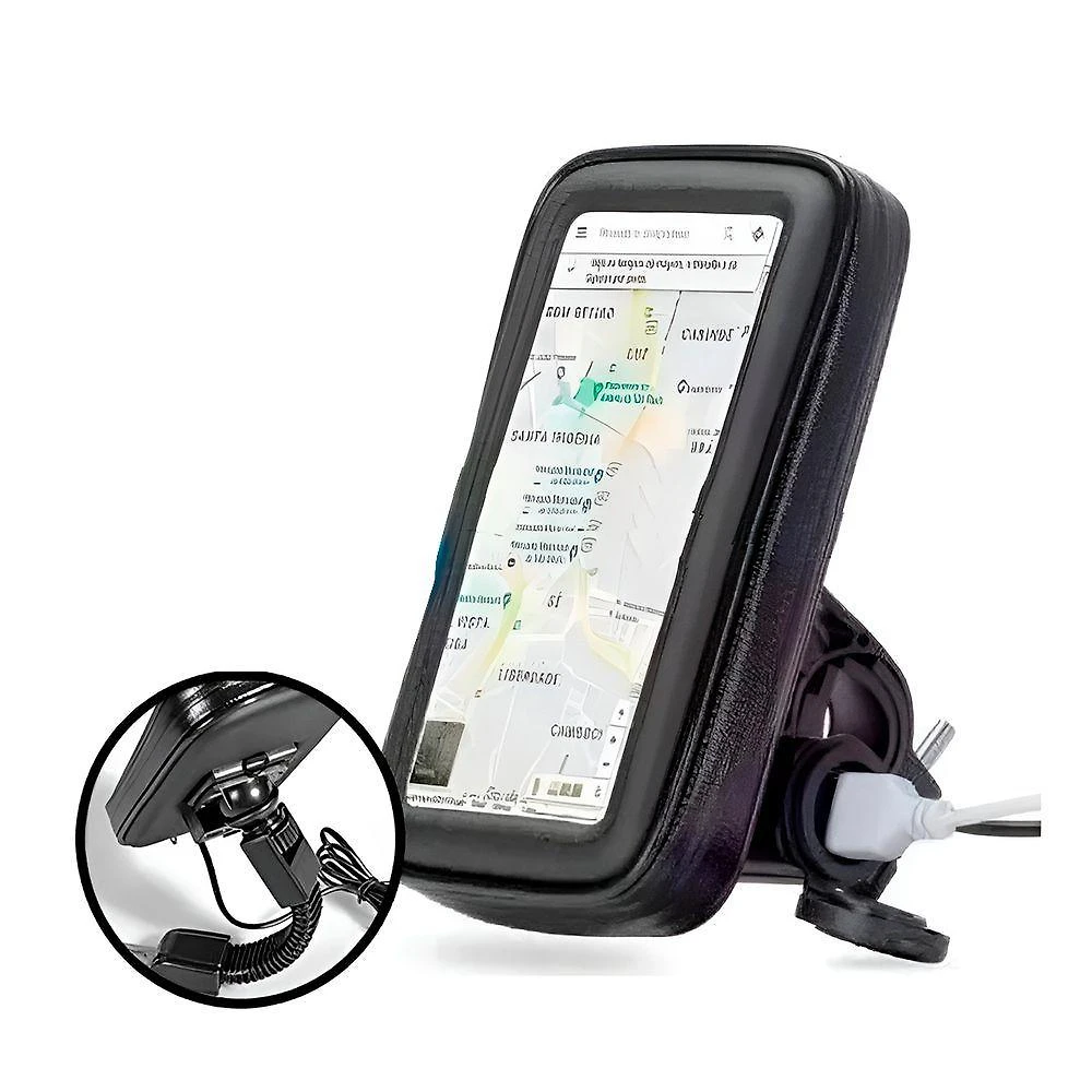 Suporte Capa Case Protetora Com Carregador Celular - Fixação Segura 360° Para Bicicleta E Moto