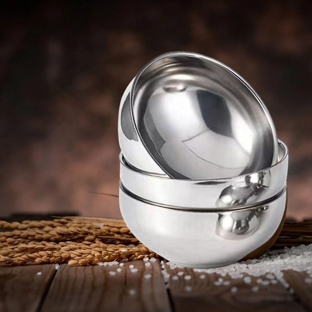 Tigela Inox Lisa Dupla Camada 14CM com Isolamento Térmico para Alimentos Quentes e Frios Inox Losan