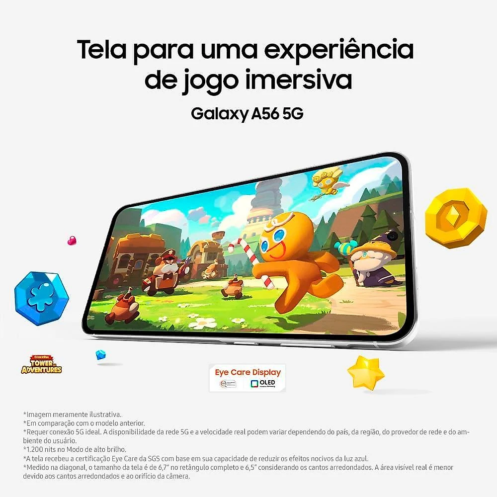 Celular samsung galaxy a56 tela super amoled 6.7" 128gb 5g 50mp preto