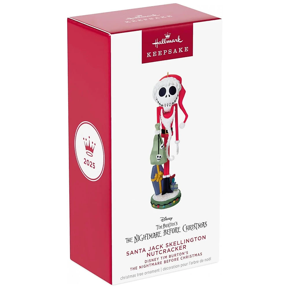 Enfeite Natalino Hallmark Keepsake 2025 Disney O Estranho Mundo de Jack Jack Skellington Papai Noel Nutcracker, 4,4 x 13,3 x 3,8cm