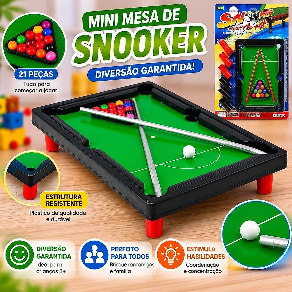 Mini Mesa de Snooker Infantil Mesa de Bilhar com Pezinhoo Mesa Chao 2 Tacos Yeet