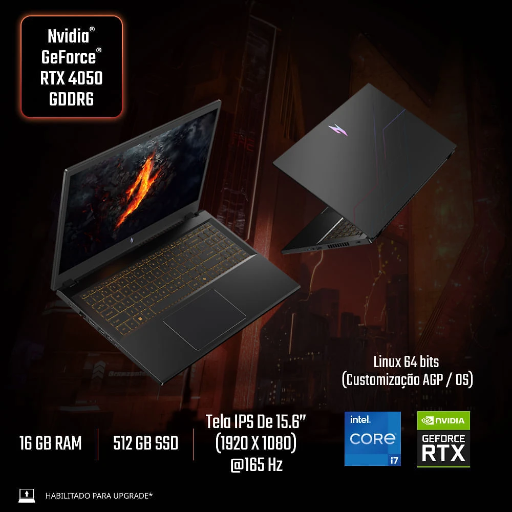 Miniatura Notebook Gamer Acer Nitro V15 ANV15-52-737P Intel® Core™ i7-13620H 13ªG 16GB RAM 512GB SSD RTX4050 FHD 15.6”