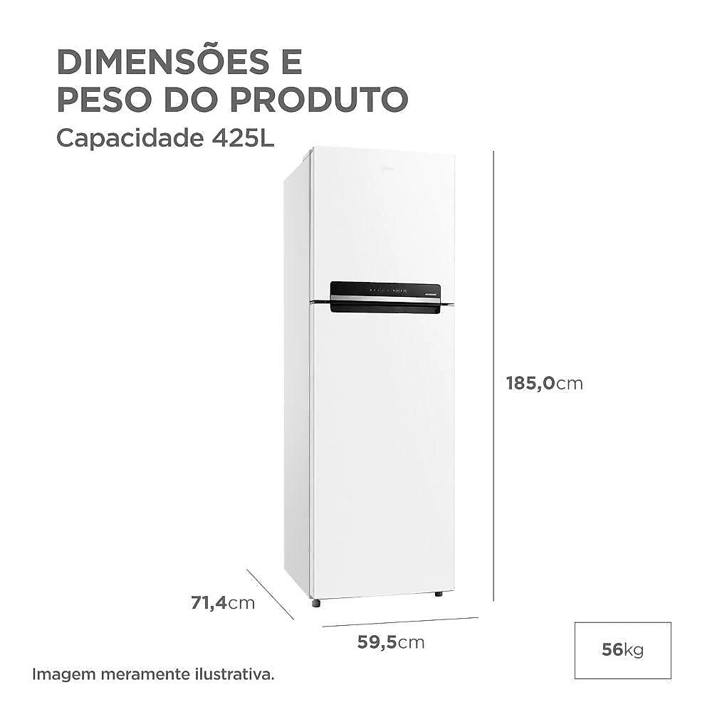 Geladeira Midea Frost Free Duplex Inverter 425L RT572 Branco Bivolt