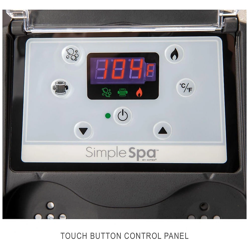 Spa Inflável Hidromassagem para 4 Pessoas com Jatos Relaxantes e Capa, Intex, Cinza